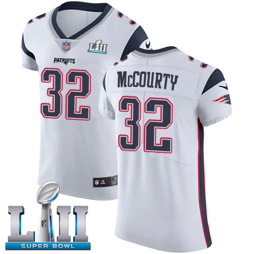 Nike Patriots #32 Devin McCourty White Super Bowl LII Men's Stitched NFL Vapor Untouchable Elite Jersey - Click Image to Close
